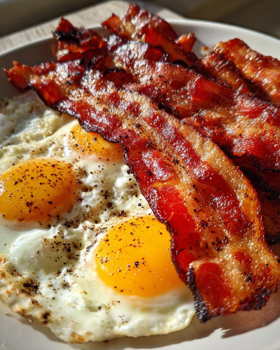 Air Fryer Bacon and Eggs