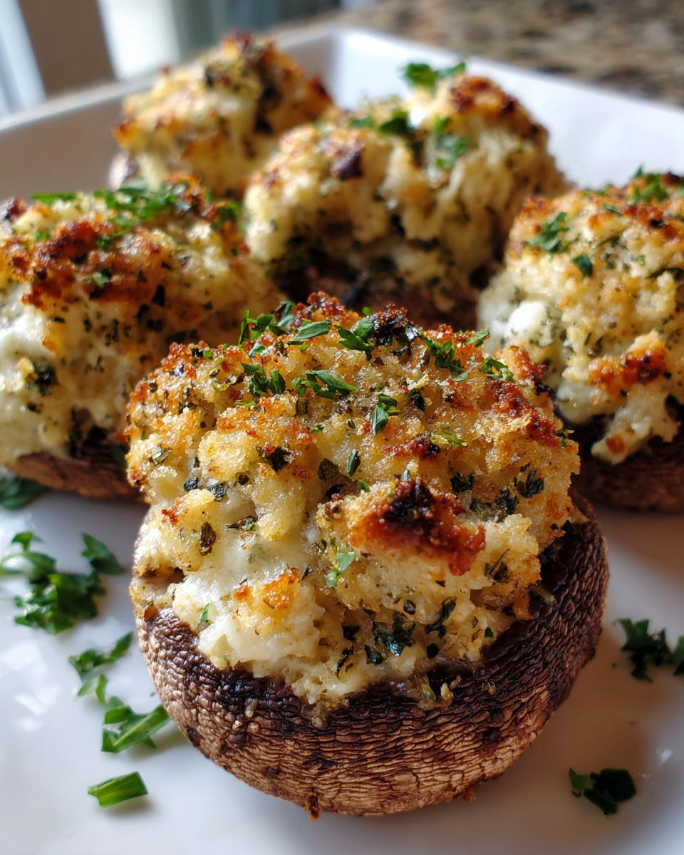 Air Fryer Stuffed Mushrooms
