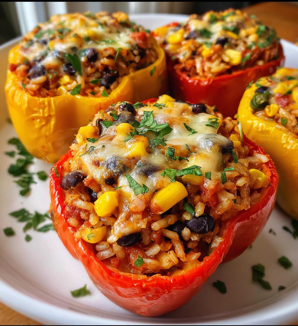 15-Minute Air Fryer Stuffed Bell Peppers