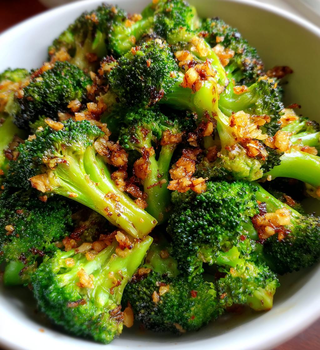 Air Fryer Broccoli (Garlic Roasted)