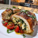 Air Fryer Caprese Stuffed Chicken Breast