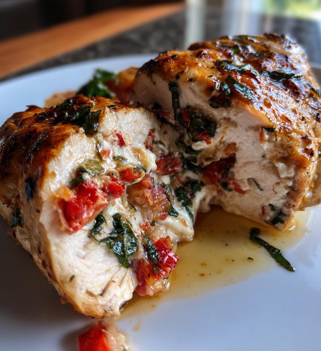 Air Fryer Caprese Stuffed Chicken fillet
