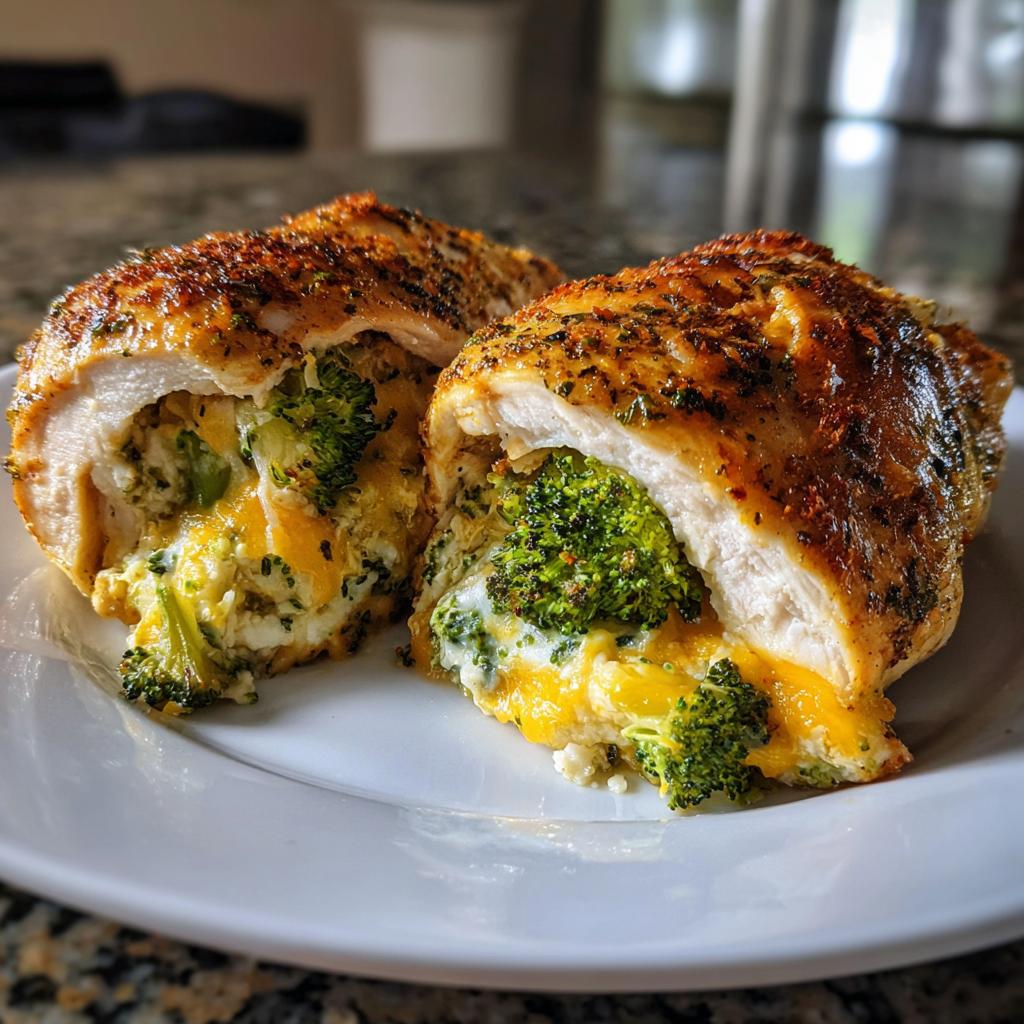 Air Fryer Cheddar & Broccoli Stuffed Chicken Breast - detail 1