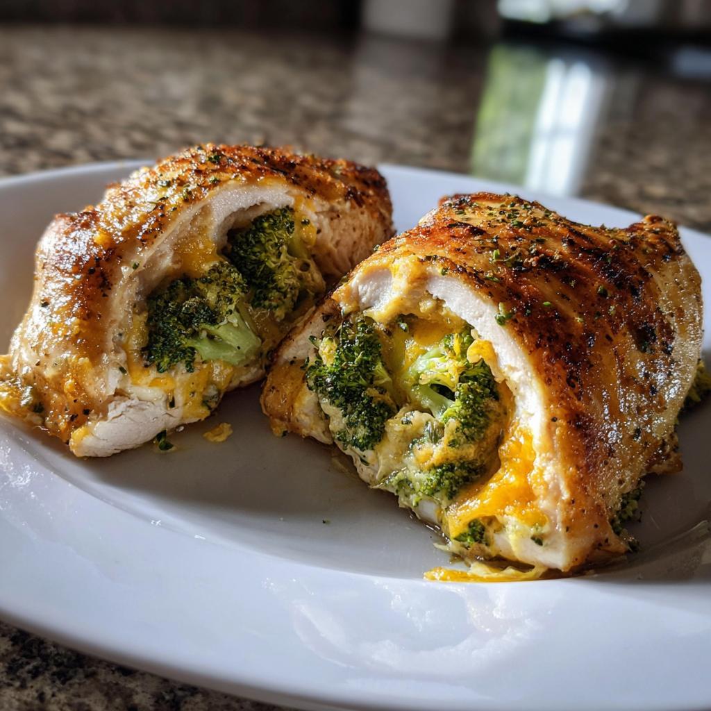 Air Fryer Cheddar & Broccoli Stuffed Chicken Breast