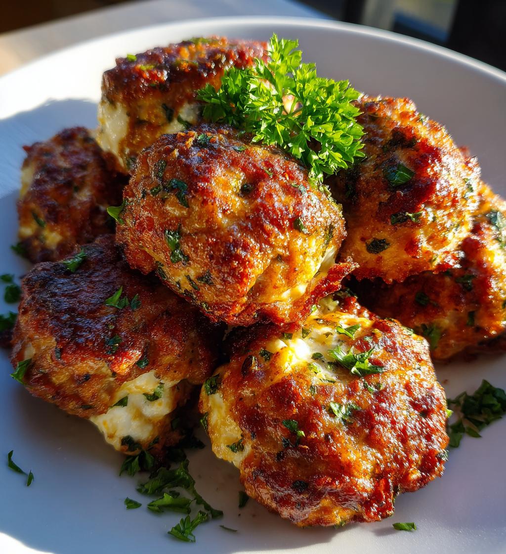 Air Fryer Cheese-Stuffed Meatballs