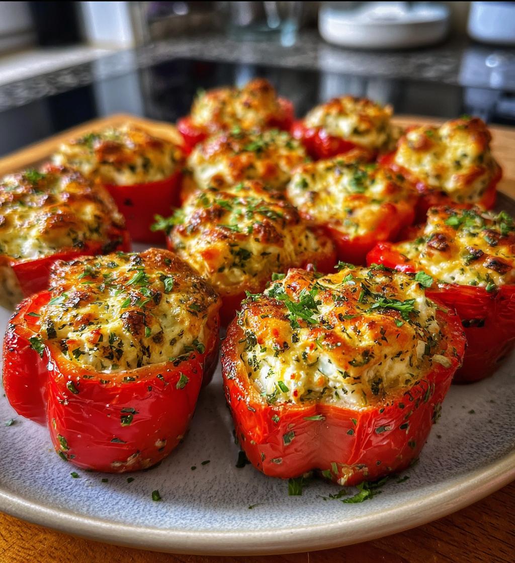 Air Fryer Feta Stuffed Mini Peppers
