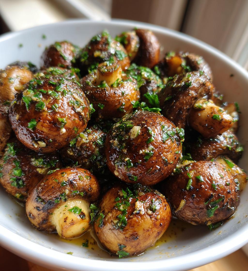 Air Fryer Garlic Mushrooms