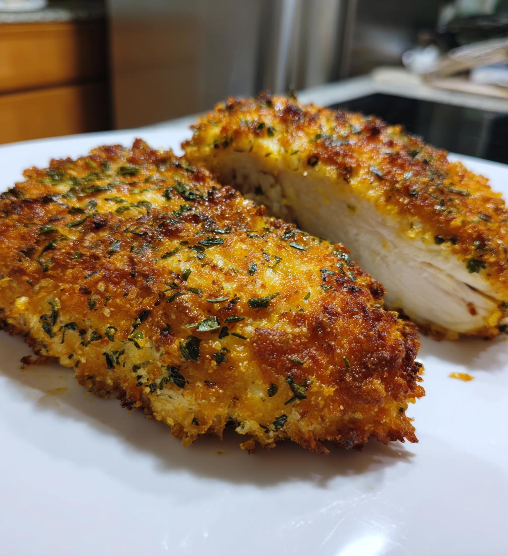 Air Fryer Garlic Parmesan Crusted Chicken Breast