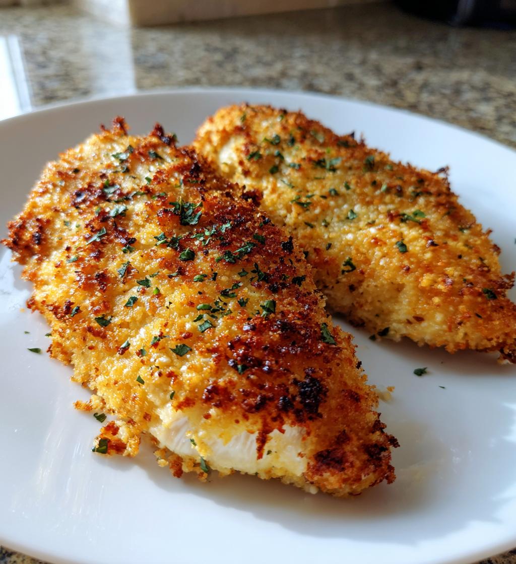 Air Fryer Garlic Parmesan Crusted Chicken fillet