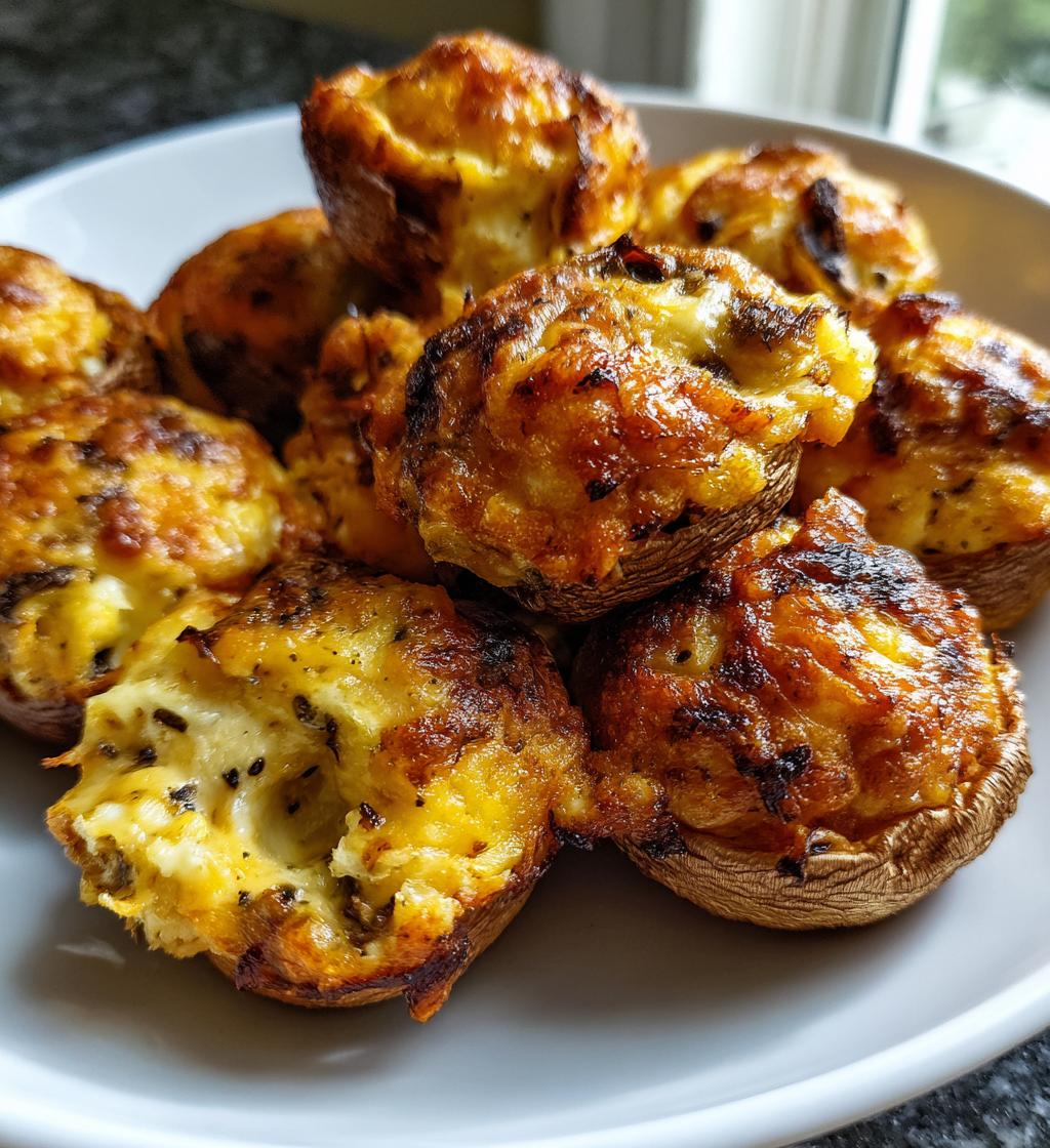 Air Fryer Mushrooms & Cheese Casserole Bites - detail 1