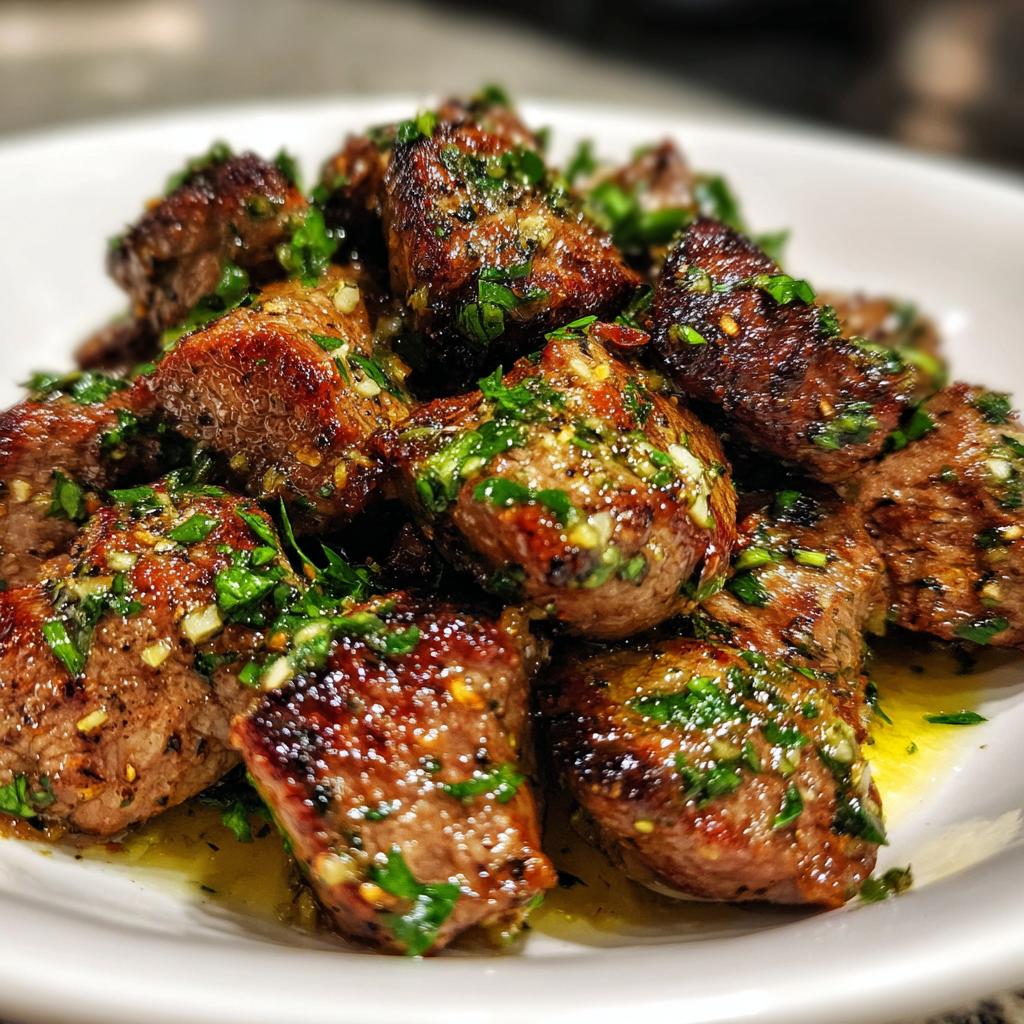 Air Fryer Steak Bites with Garlic Butter