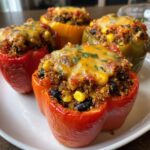 Air Fryer Stuffed Bell Peppers (Vegetarian)