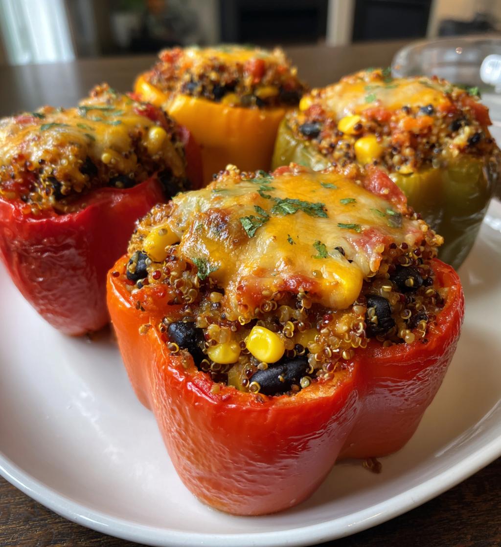 Air Fryer Stuffed Bell Peppers (Vegetarian)