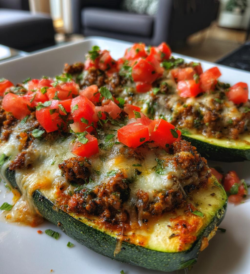 Air Fryer Zucchini Boats (Stuffed with Cheese/Meat) - detail 1