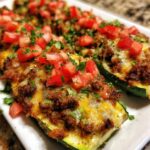 Air Fryer Zucchini Boats (Stuffed with Cheese/Meat)