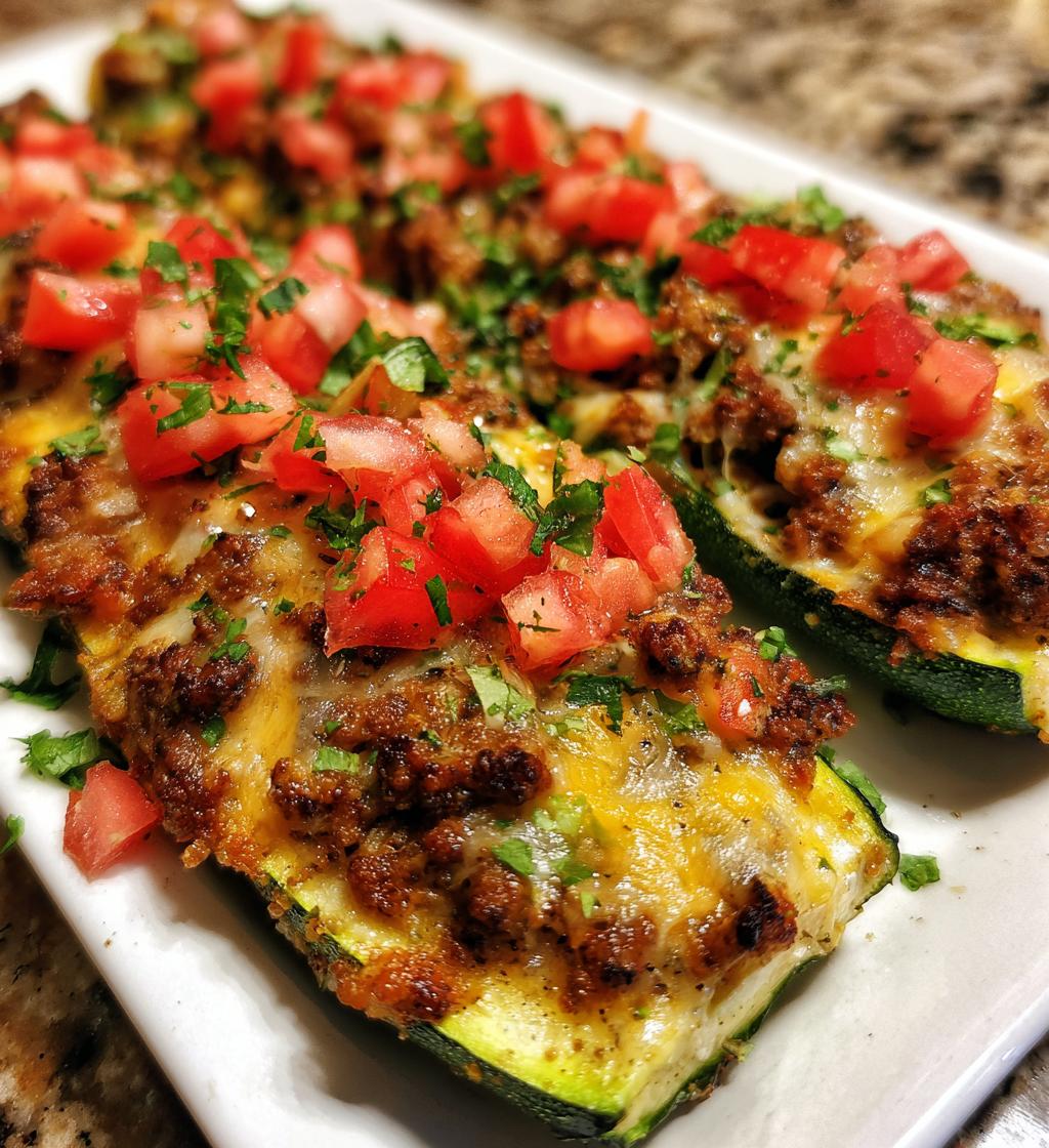 Air Fryer Zucchini Boats (Stuffed with Cheese/Meat)