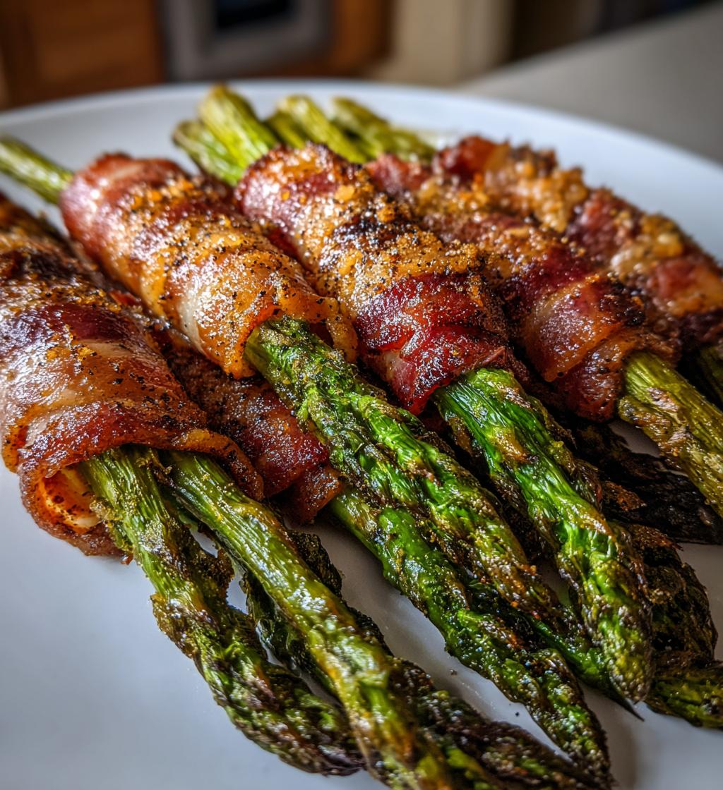 Easy Air Fryer Bacon-Wrapped Asparagus