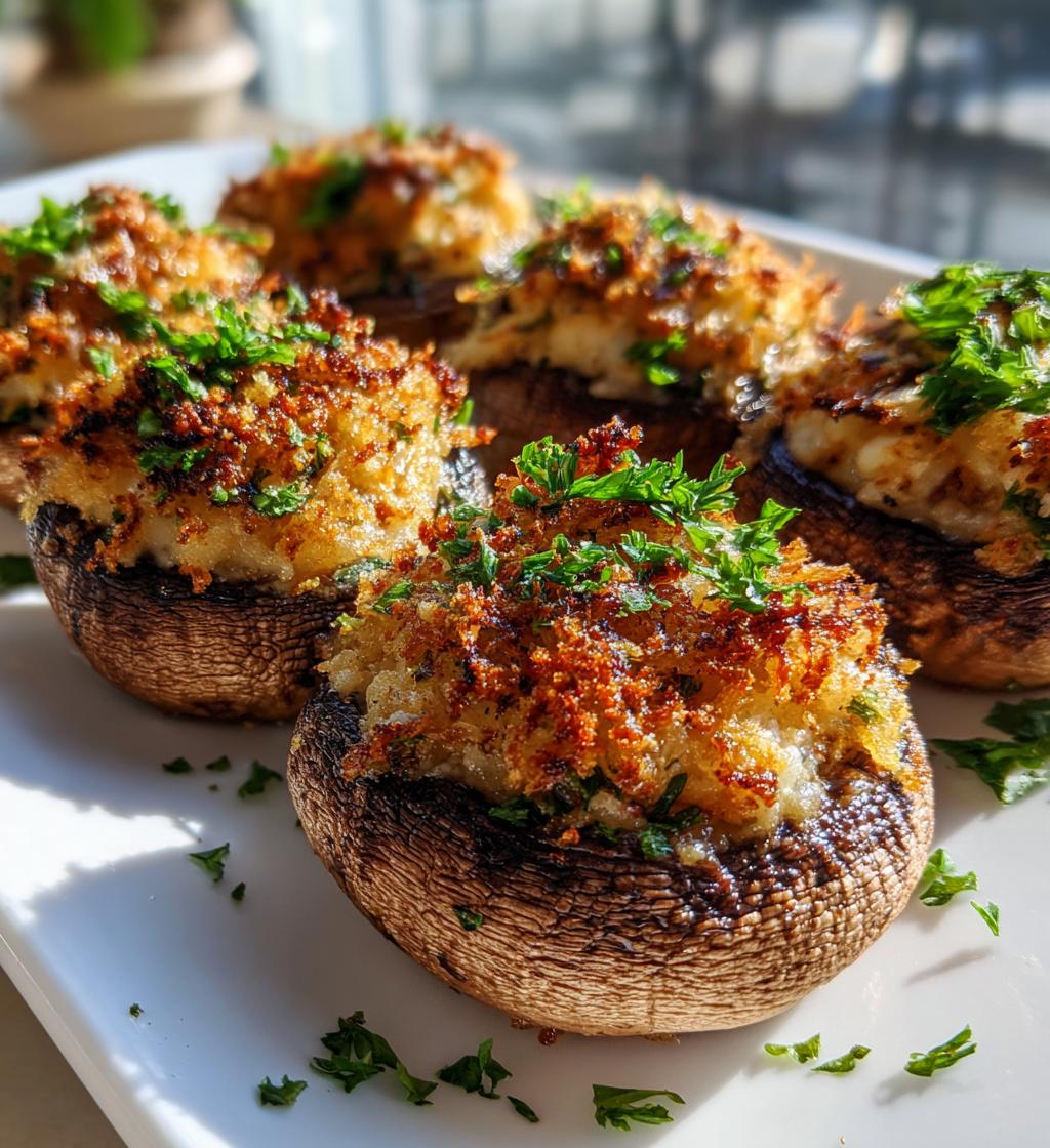 Easy Air Fryer Stuffed Mushrooms