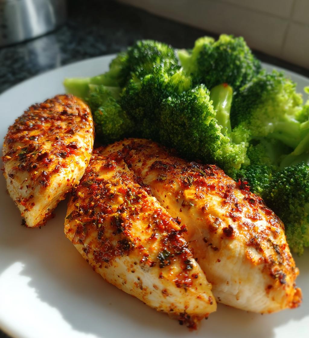 Healthy Air Fryer Chicken fillet with Broccoli