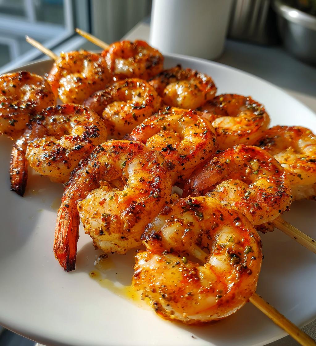 Healthy Air Fryer Grilled Shrimp Skewers
