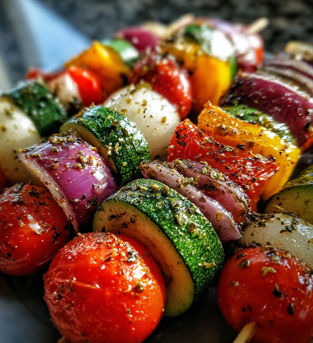 Healthy Air Fryer Mediterranean Veggie Skewers - detail 1