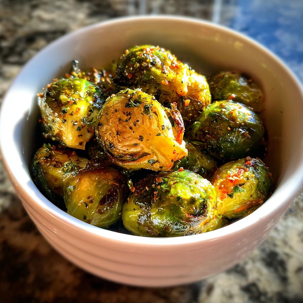 Healthy Air Fryer Roasted Brussels Sprouts