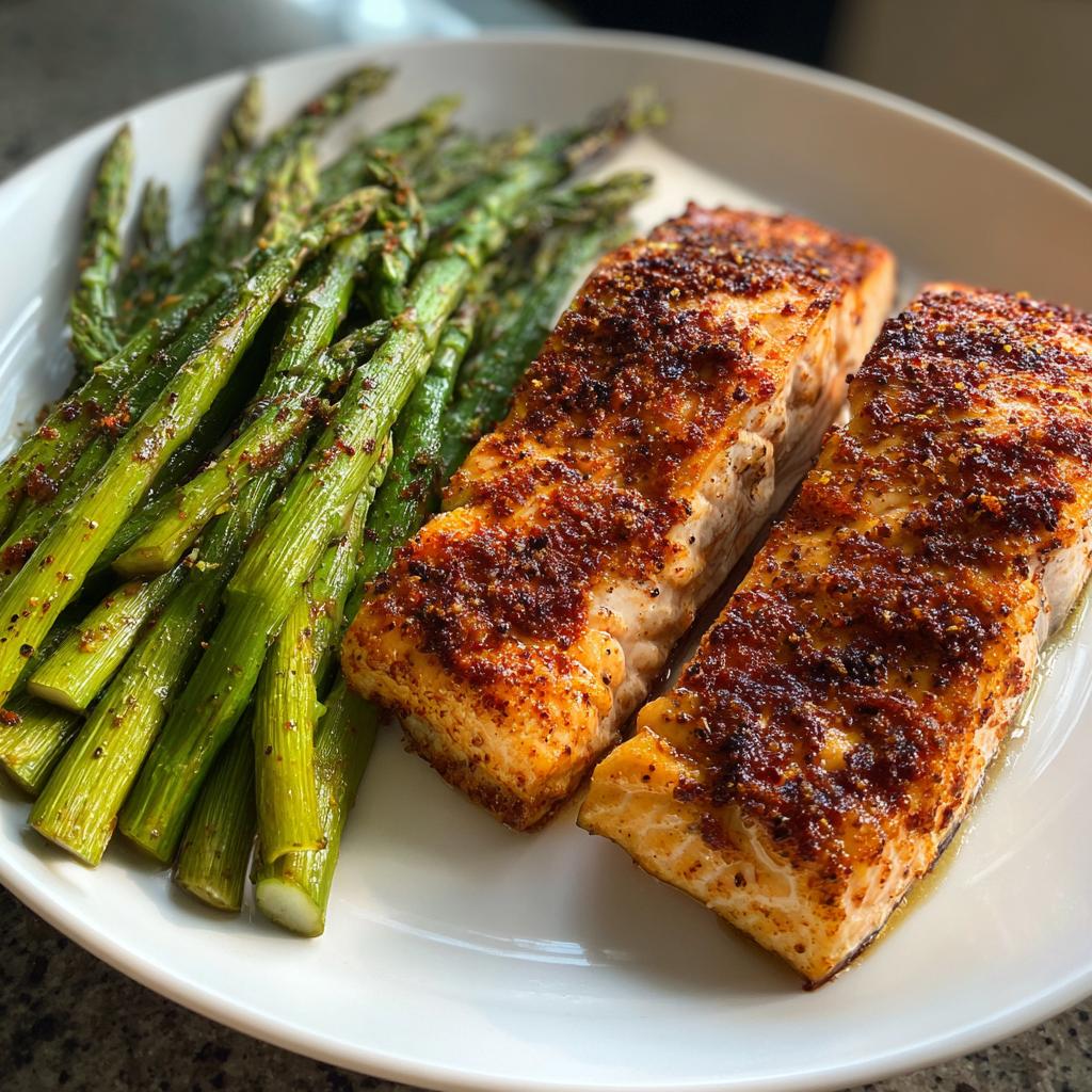Healthy Air Fryer Salmon with Asparagus - detail 1