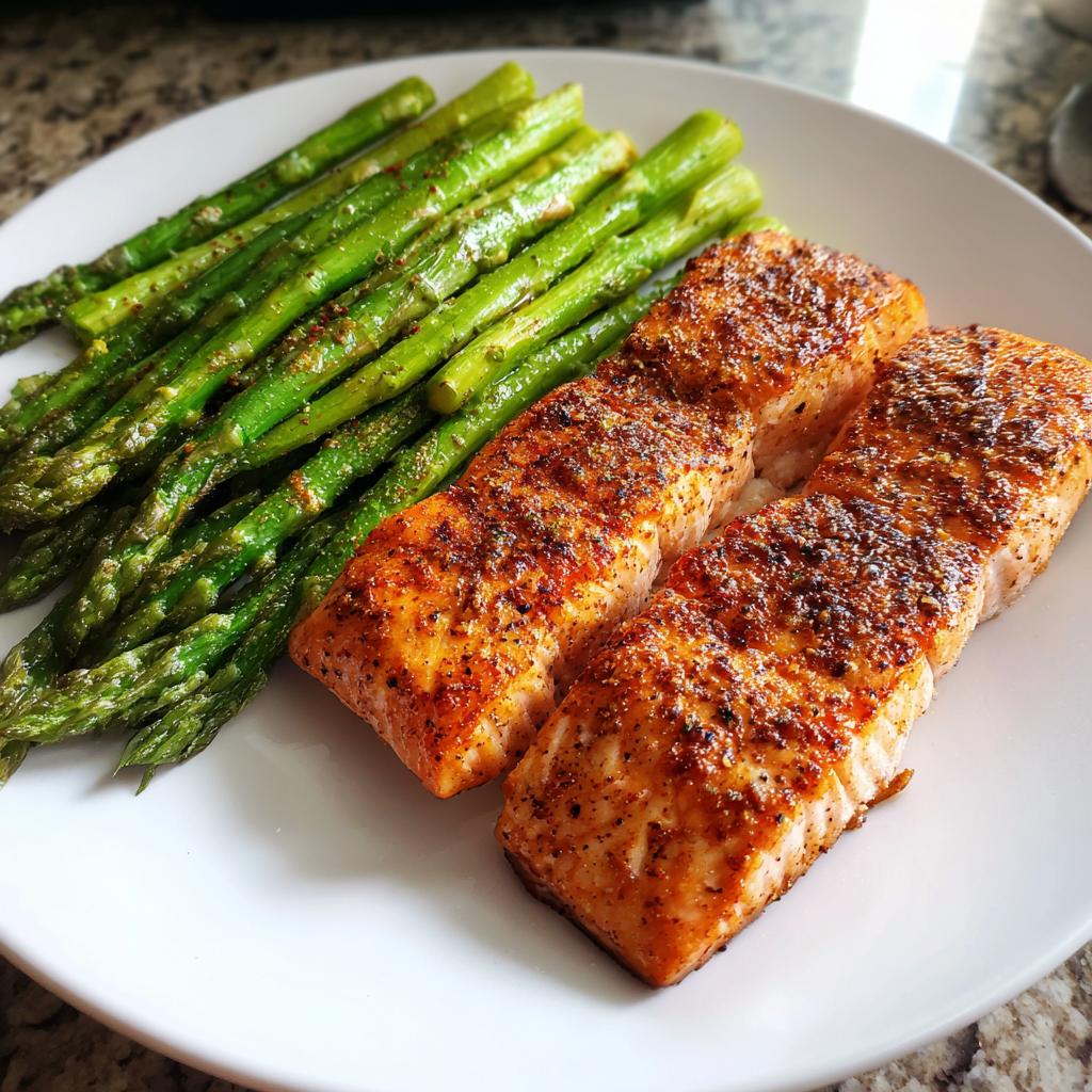 Healthy Air Fryer Salmon with Asparagus