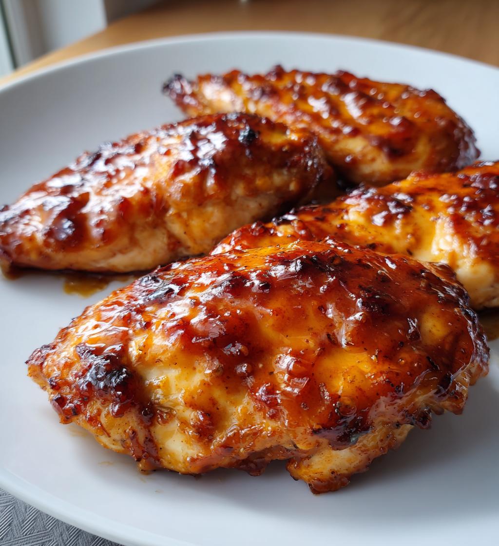 Air Fryer Peach Glazed Chicken Breast