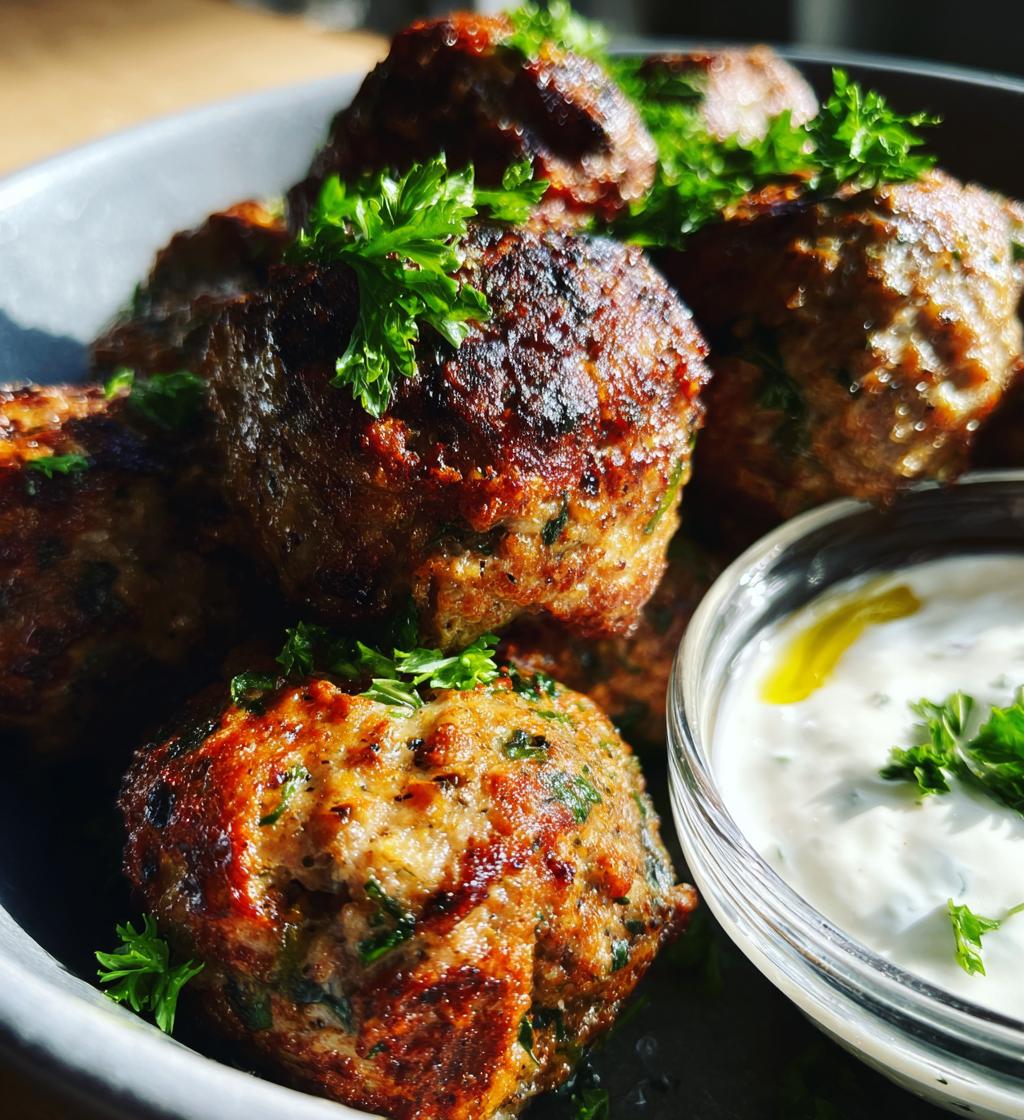 Chicken Kofta with Garlic Yogurt Sauce - detail 1