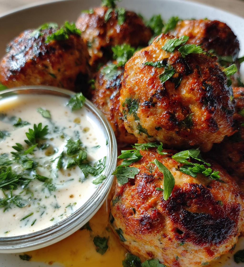 Chicken Kofta with Garlic Yogurt Sauce