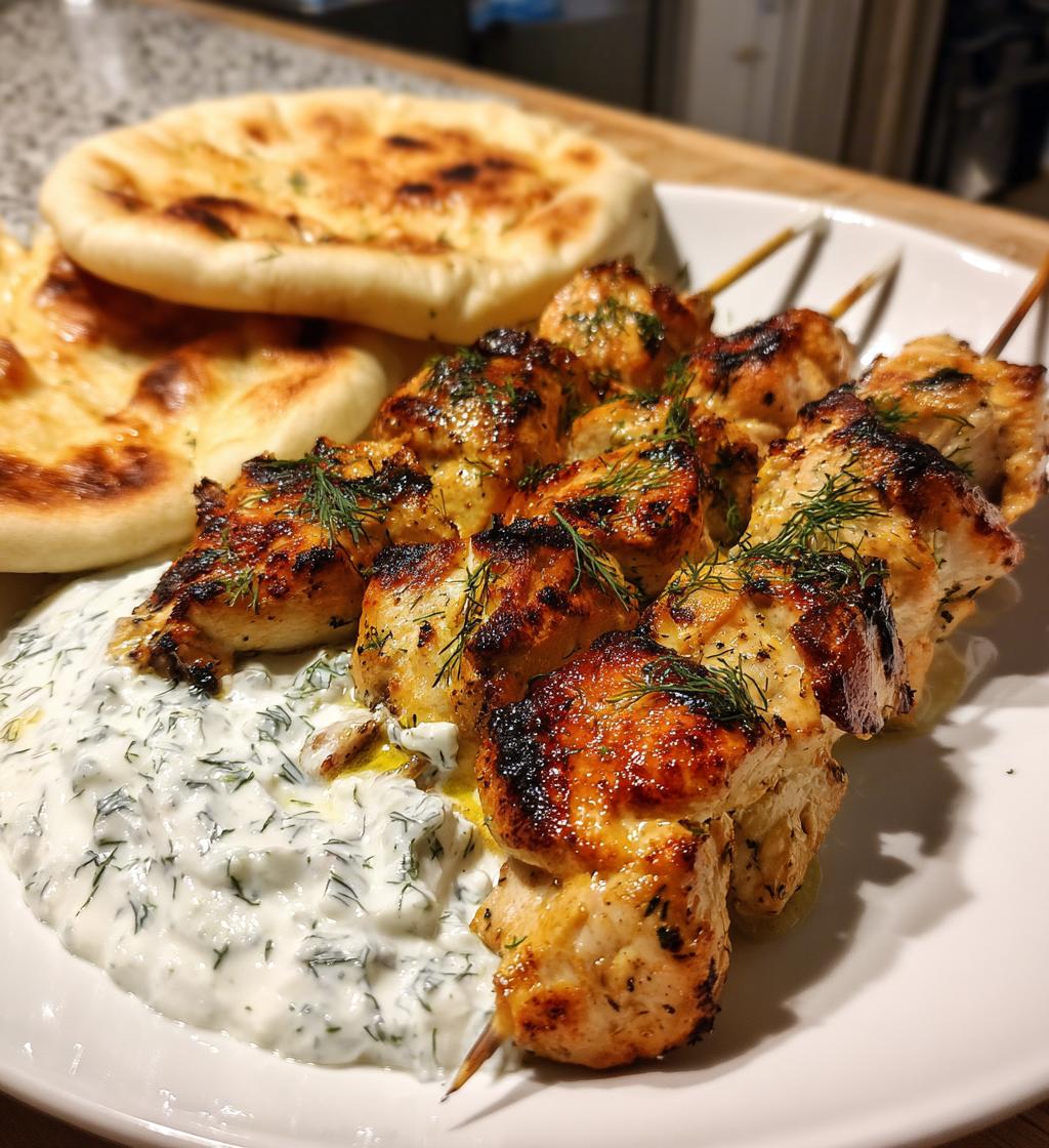 Greek Chicken Souvlaki with Tzatziki Sauce