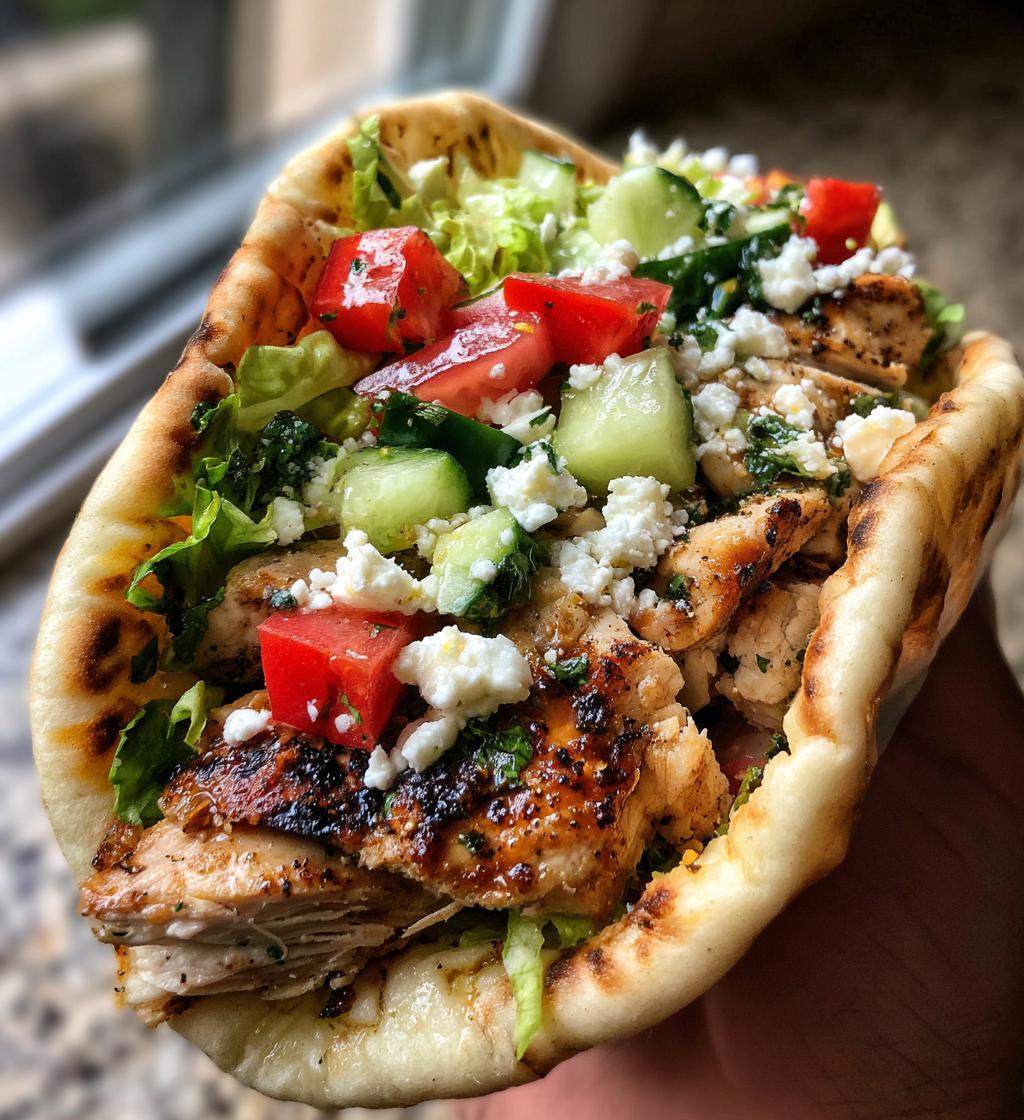 Lemon Herb Grilled Chicken Pitas