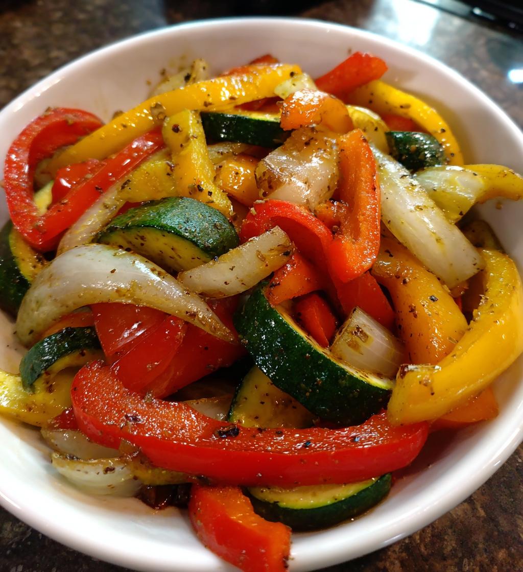 air fryer fajita vegetables - detail 1
