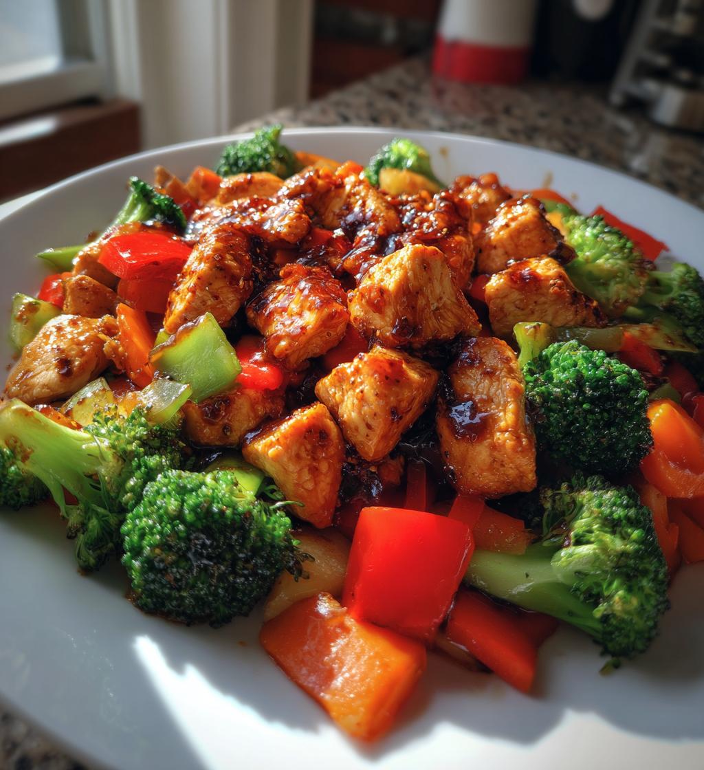 air fryer hibachi chicken and vegetables - detail 1
