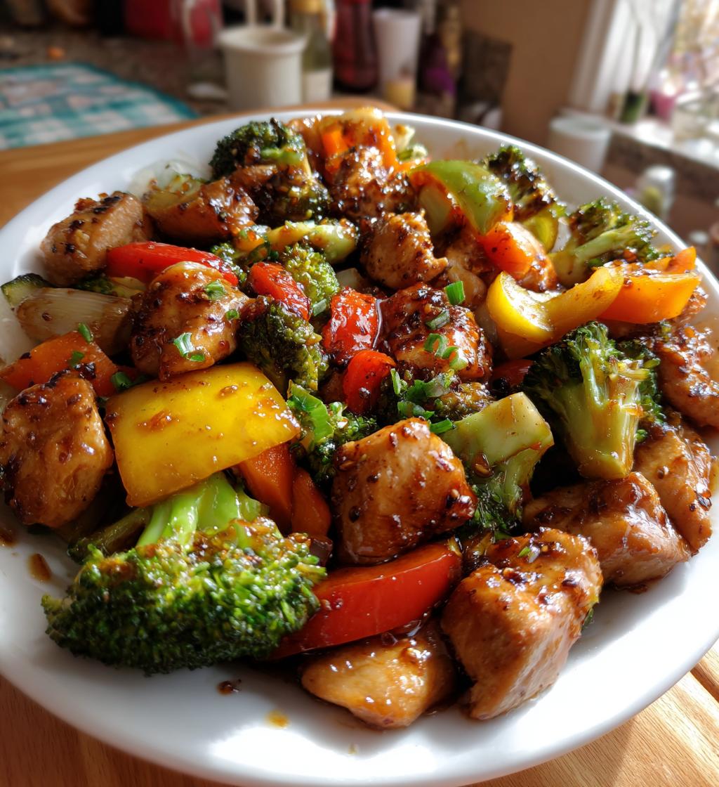 air fryer hibachi chicken and vegetables