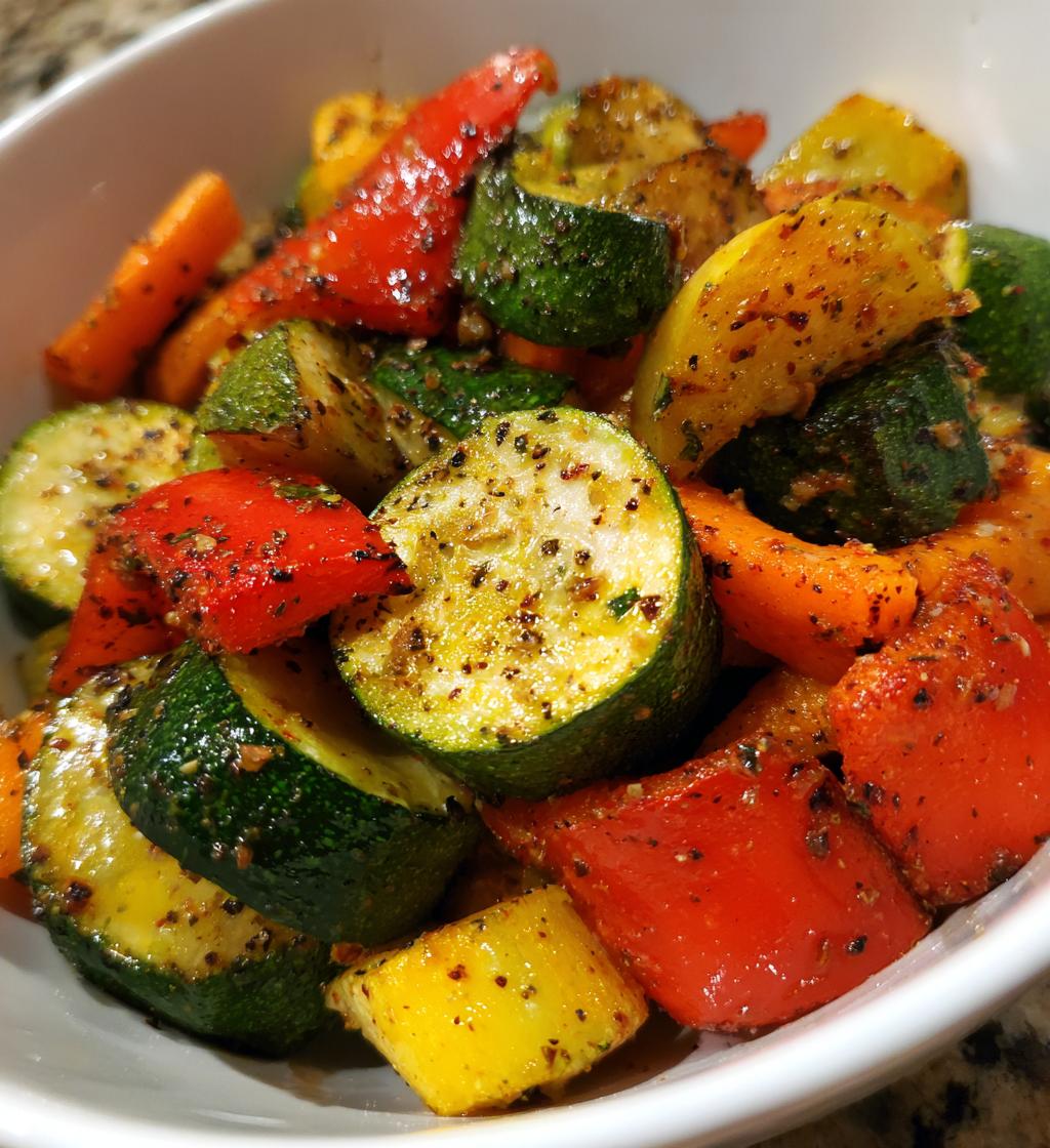 air fryer roasted vegetables - detail 1