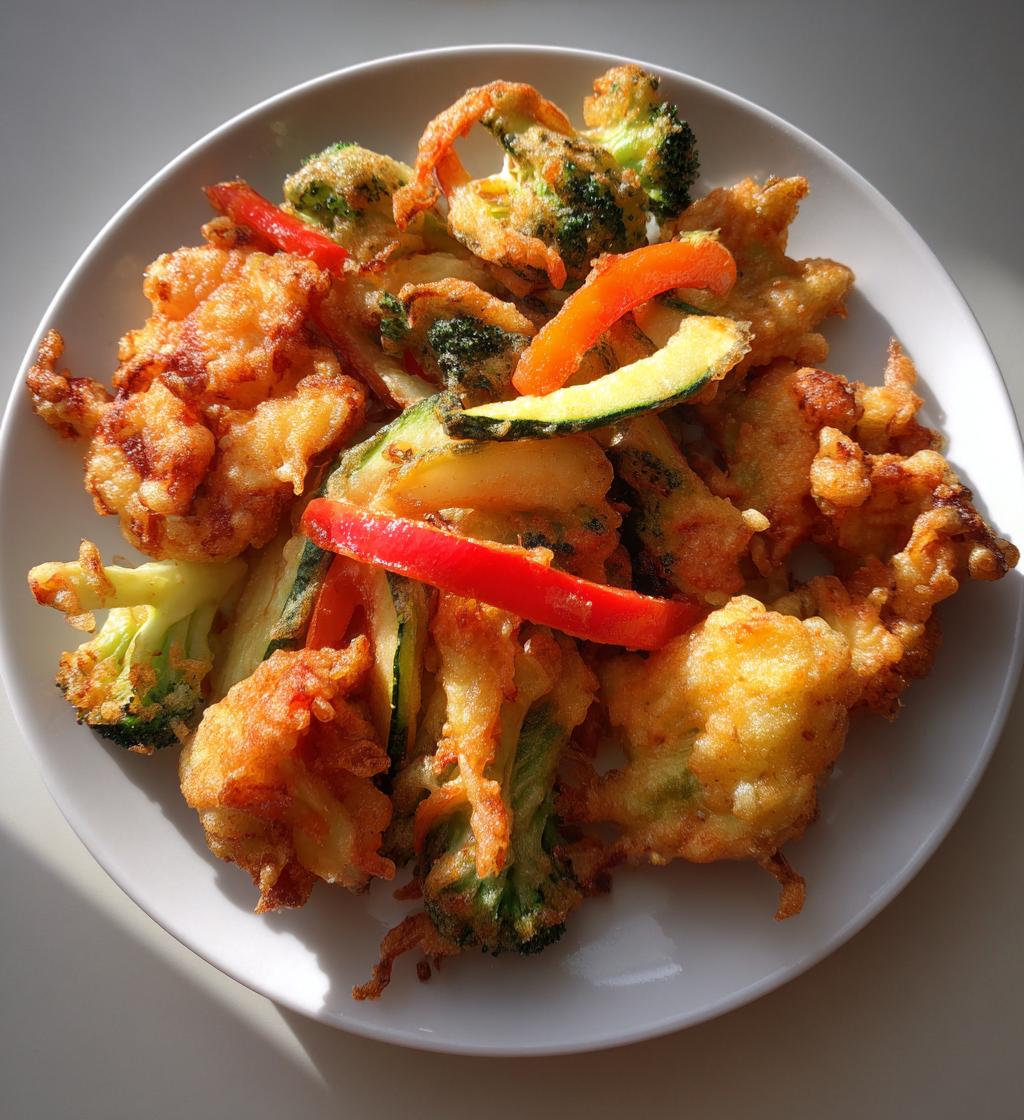 air fryer tempura vegetables - detail 1