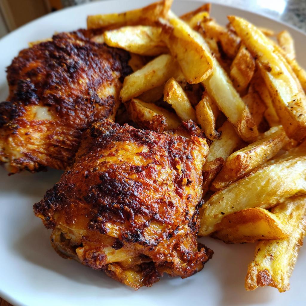 chicken and chips - detail 1