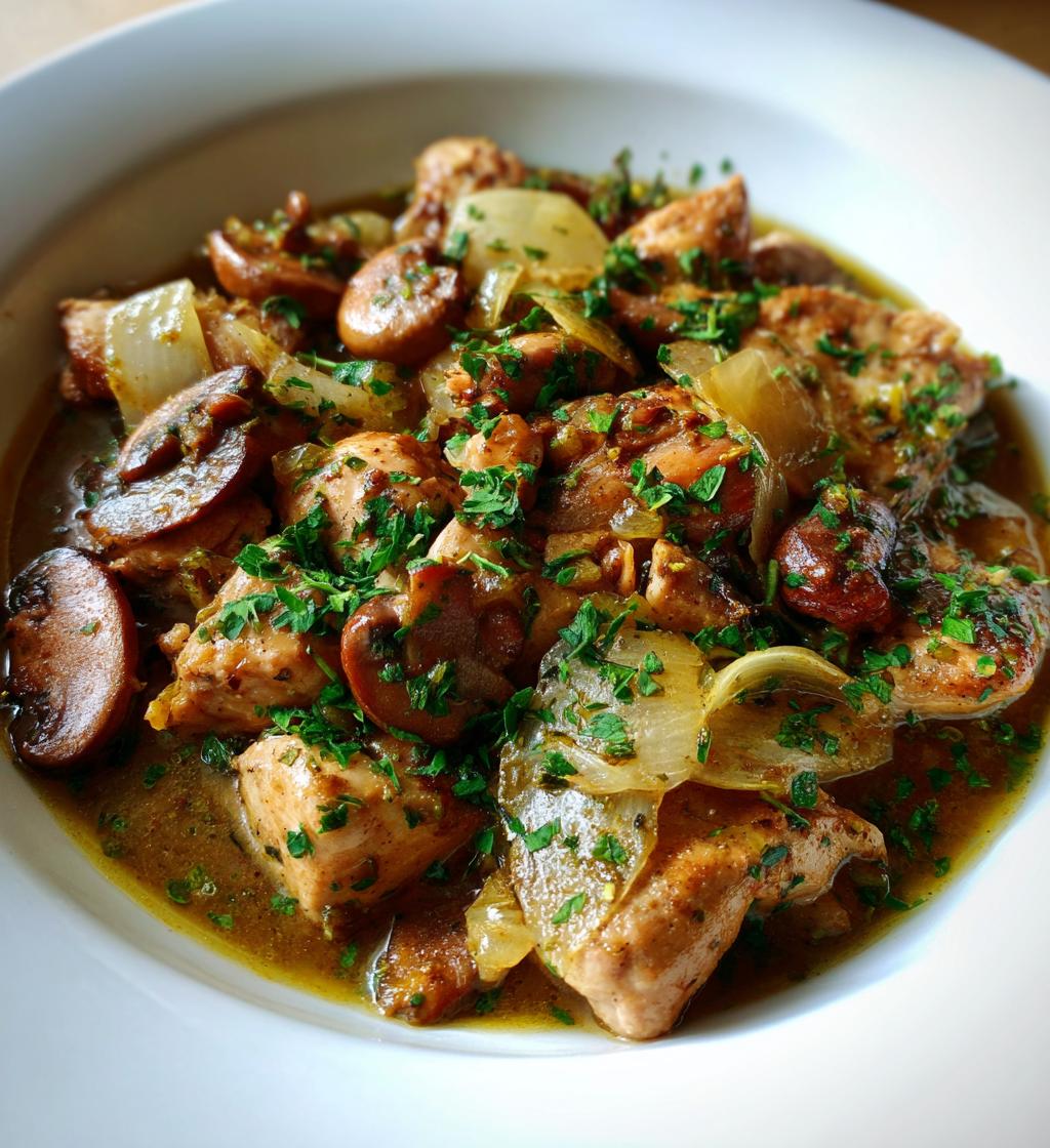 chicken mushroom onion - detail 1