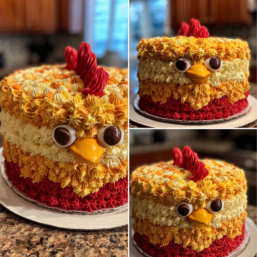 chicken themed cake