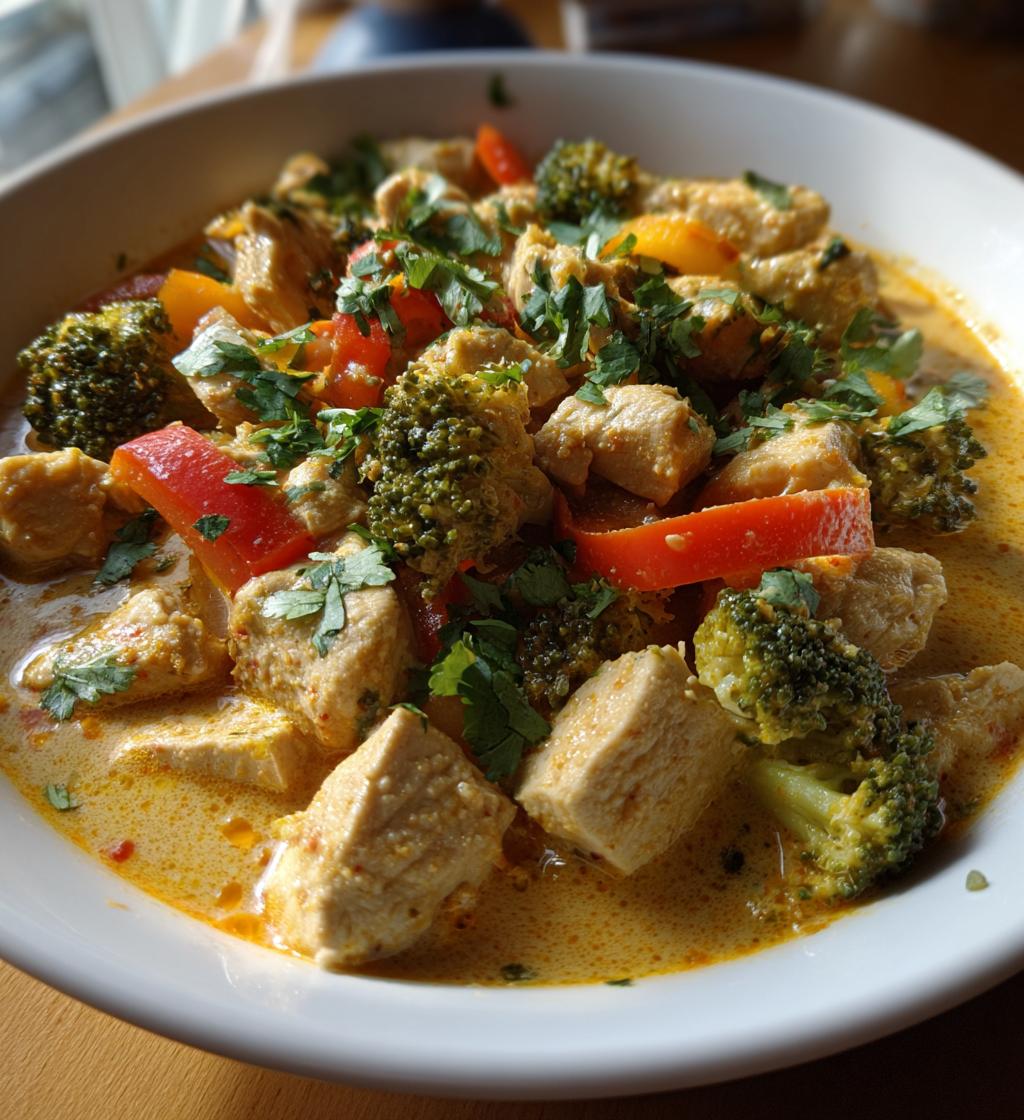 keto coconut curry chicken - detail 1