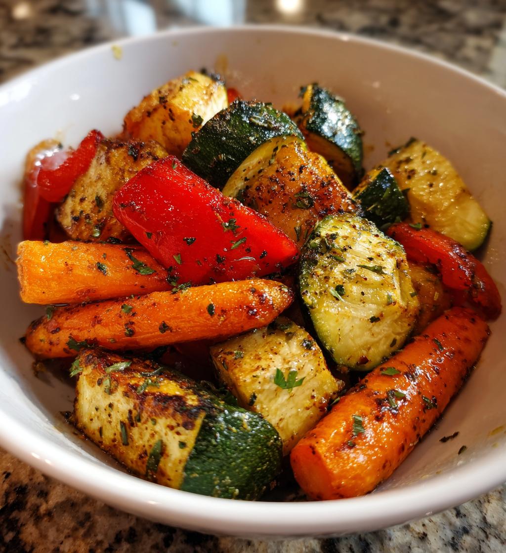 roasted vegetables in air fryer - detail 1