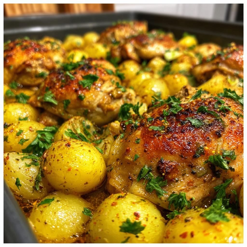 sheet pan potatoes and chicken - detail 1