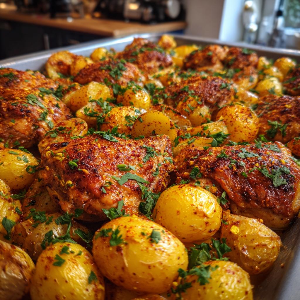 sheet pan potatoes and chicken