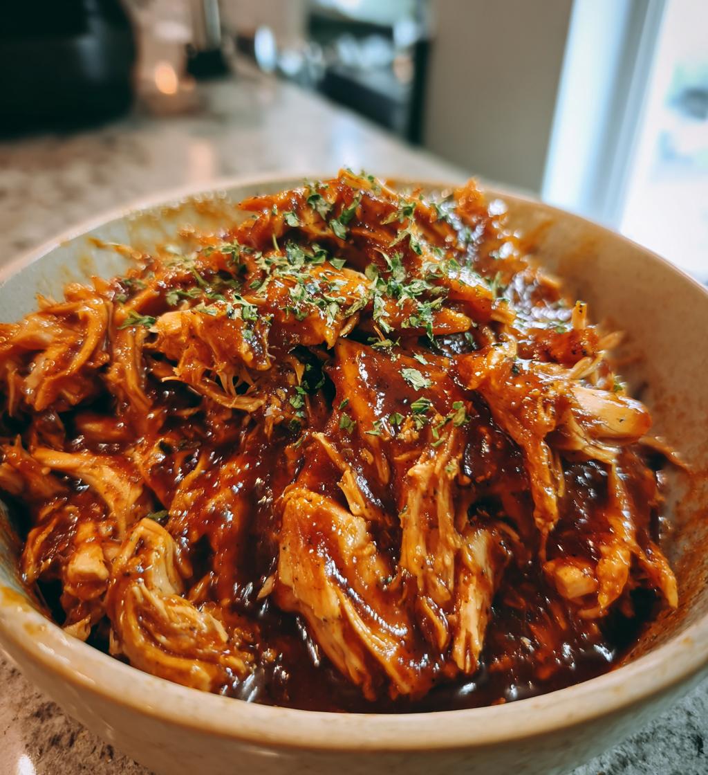 slow cooker barbecue chicken - detail 1