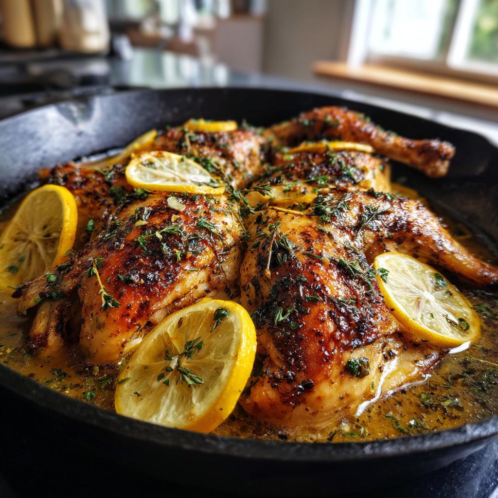 spatchcock chicken cast iron skillet