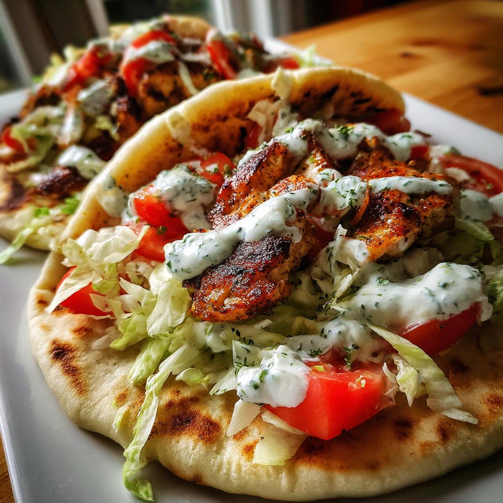 Garlic Chicken Pitas with Dill Yogurt Sauce - detail 1