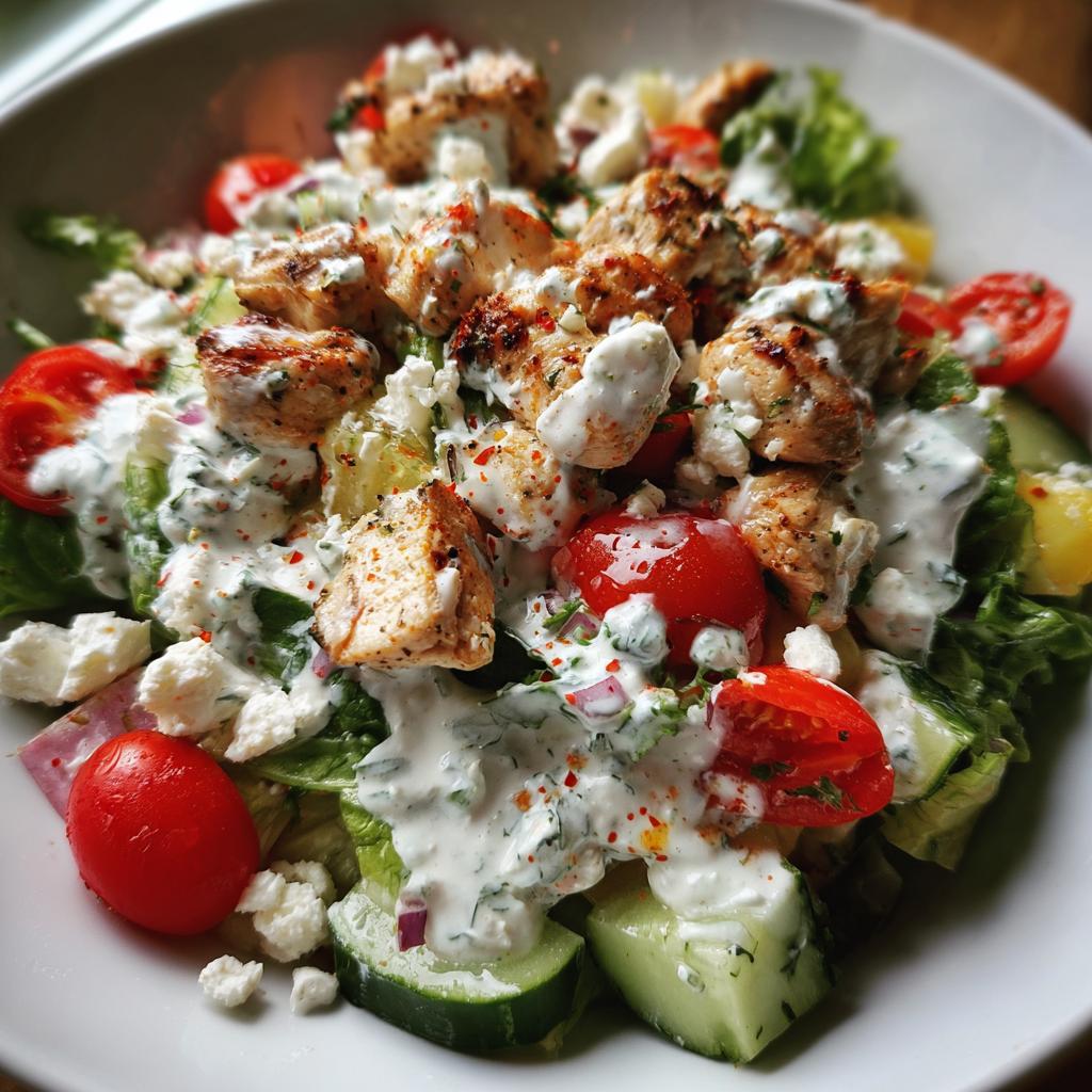Greek Chicken Salad with Tzatziki Dressing