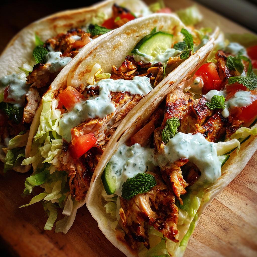 Grilled Chicken Gyro Tacos with Mint Yogurt - detail 1